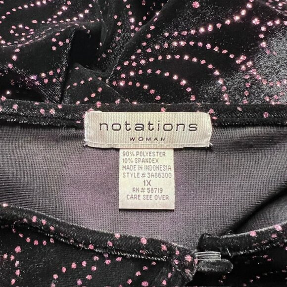 Notations Black Velvet Jacket W/ Attached Tank Size 1X - Picture 9 of 9